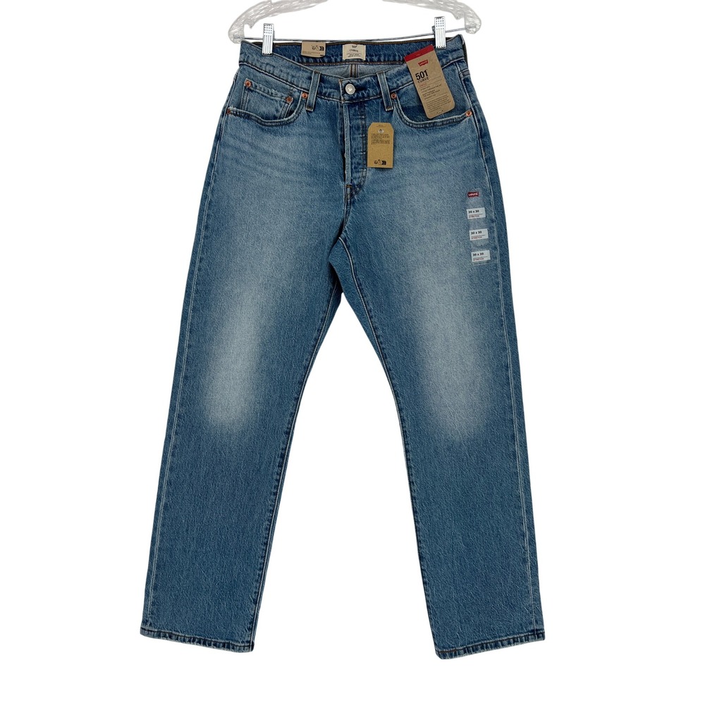 Levis 501 Curve High Rise Straight Leg Button Fly Stretch Jeans Womens 30x30
